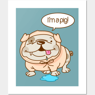 Bulldog - pig Posters and Art